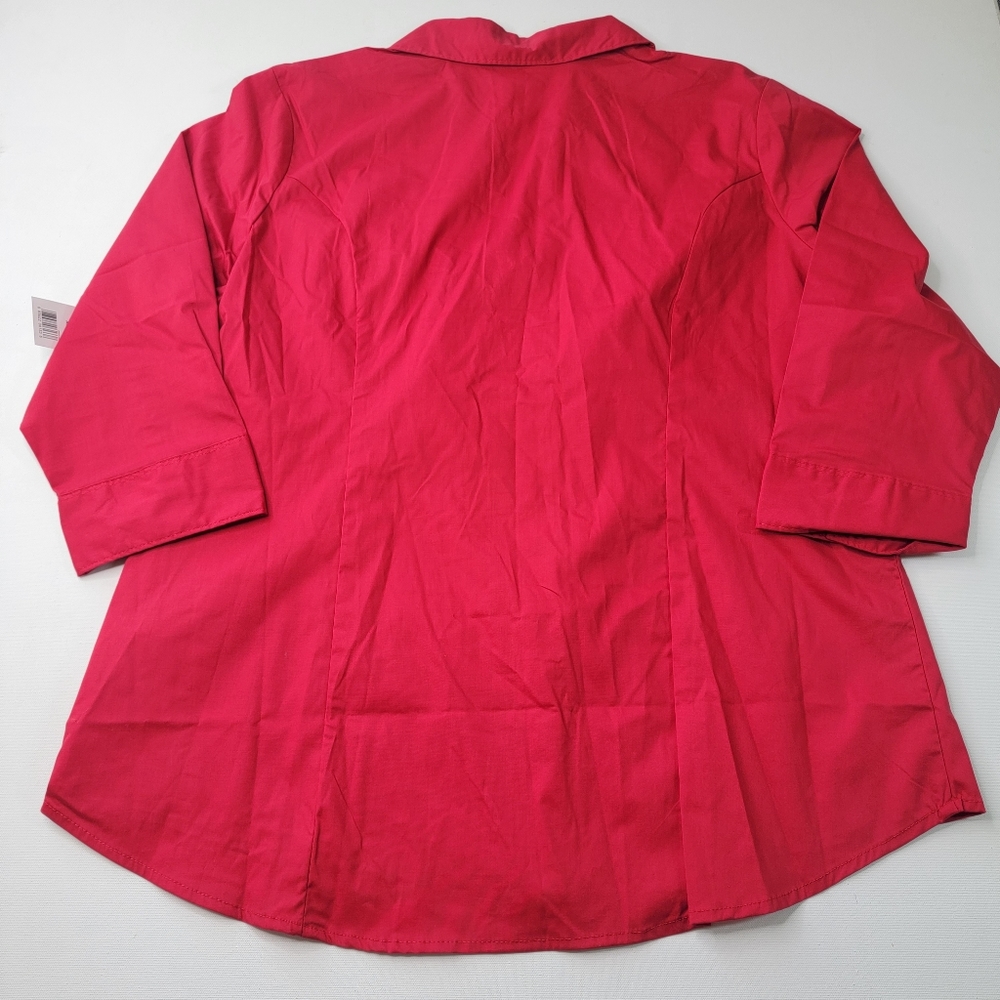 Riders by Lee Indigo Easy Care 3/4 Sleeve Woven Shirt Size XL - Picture 6 of 8